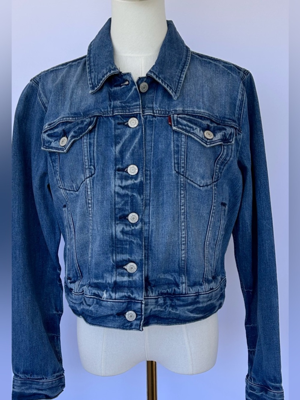 Levi’s Women’s Denim‎ Trucker Jacket Button Front Medium Wash Size XL